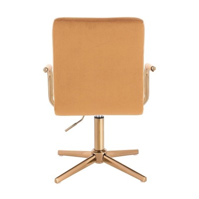 Honey velour beauty chair gold