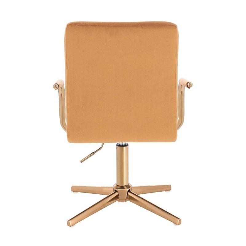 Honey velour beauty chair gold