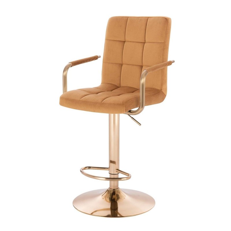 Honey velour chair gold base