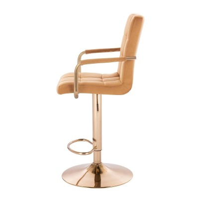 Honey velvet cosmetic chair gold-base