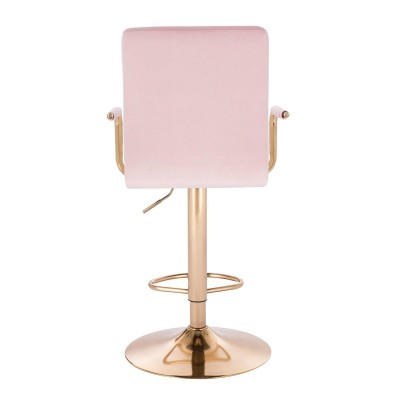 Powder-pink velour chair gold base