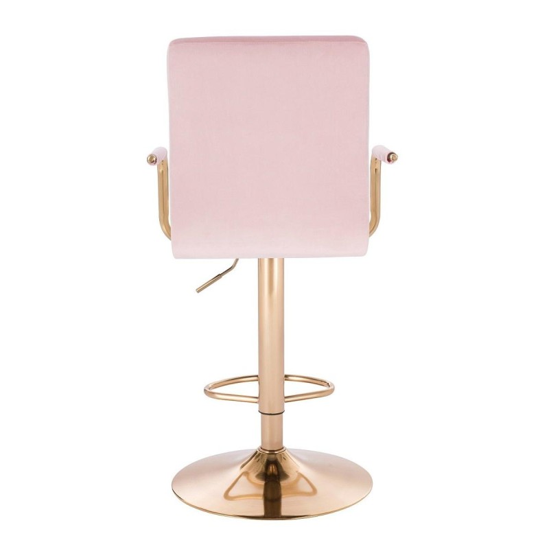 Powder-pink velour chair gold base