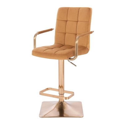 Honey velvet chair, gold base