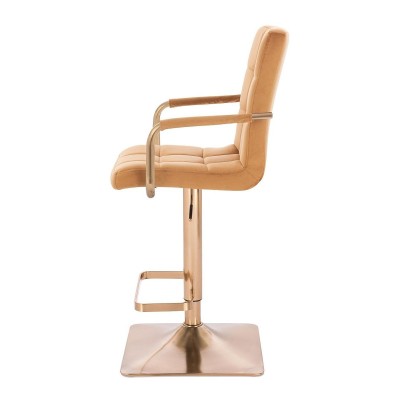 Honey velour cosmetic chair gold