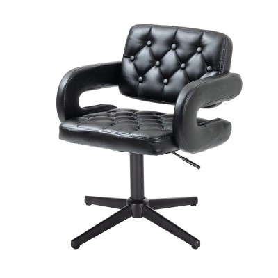 HOKER SURF CROSS CZARNA SKÓRA CZARNA PODSTAWA -Hokery barowe- 