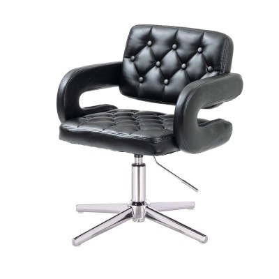 HOKER SURF CROSS CZARNA SKÓRA CHROMOWANA PODSTAWA -Hokery barowe- 