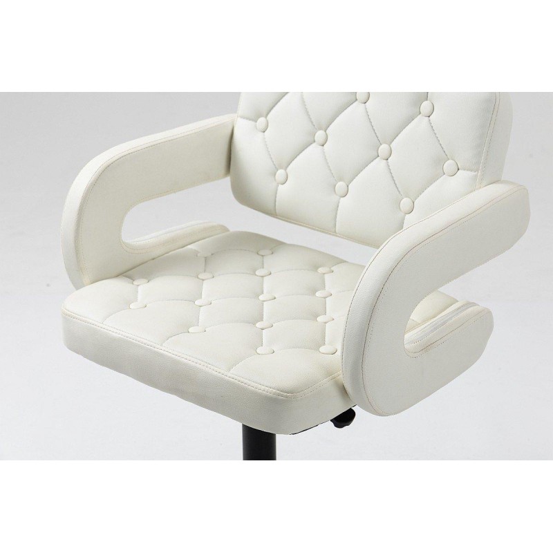 White eco-leather stool black base