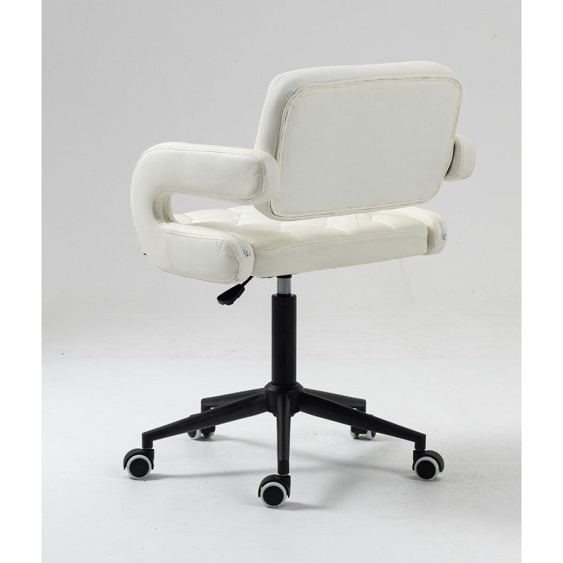 White eco-leather stool black base