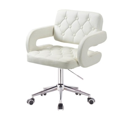 White eco-leather cosmetic chair
