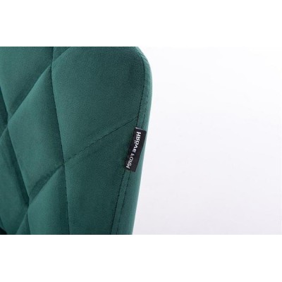 Bottle-green velour cosmetic chair gold-base