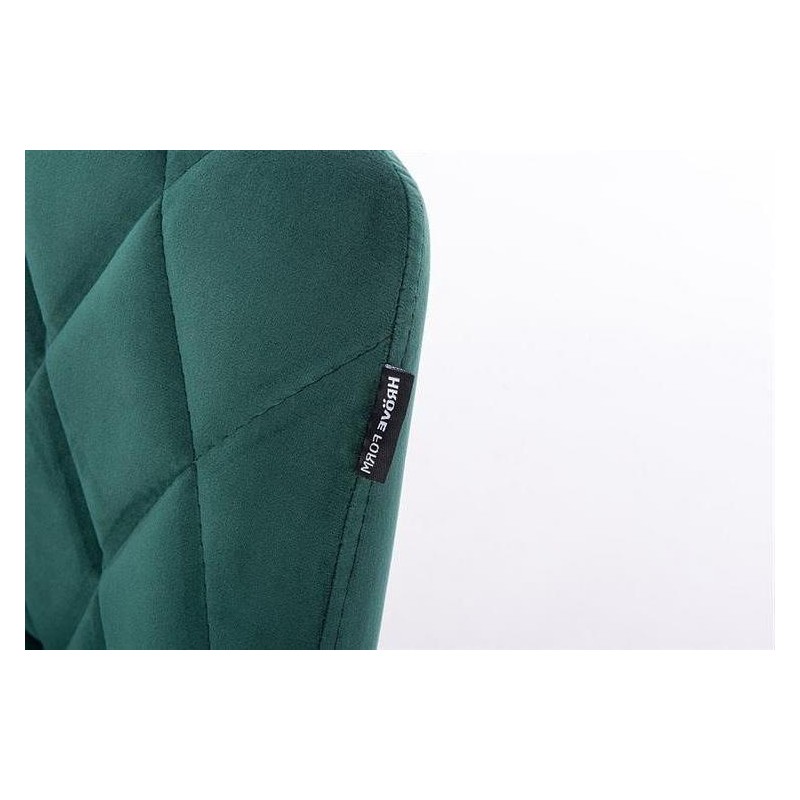 Bottle-green velour cosmetic chair gold-base