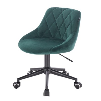 Butelkowa zieleń welurowe krzesło kosmetyczne