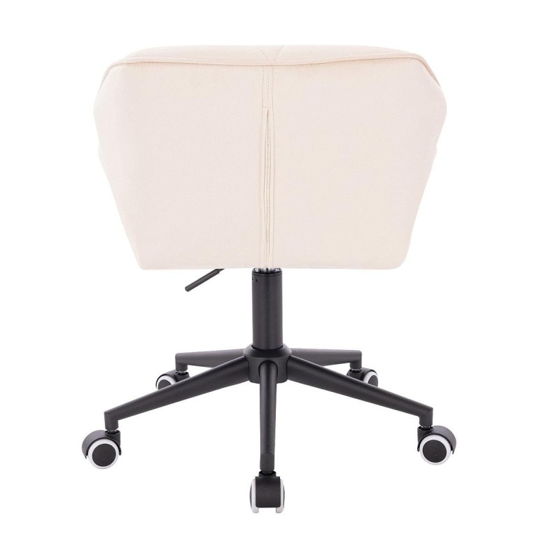 Cream velvet wheeled cosmetic chair