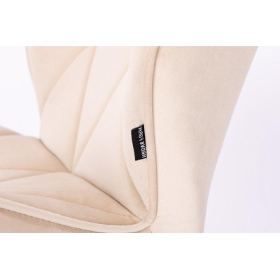 FOTEL PETYR N KREMOWY WELUR CZARNA PODSTAWA -Fotele Welurowe- 