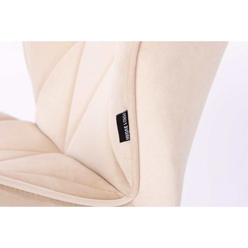 FOTEL PETYR N KREMOWY WELUR CZARNA PODSTAWA -Fotele Welurowe- 