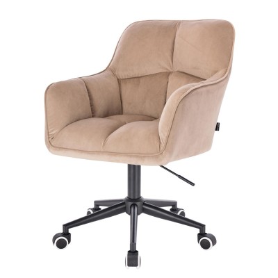 HOKER PEDRO MI K LATTE WELUR CZARNA PODSTAWA -Fotele Welurowe- 