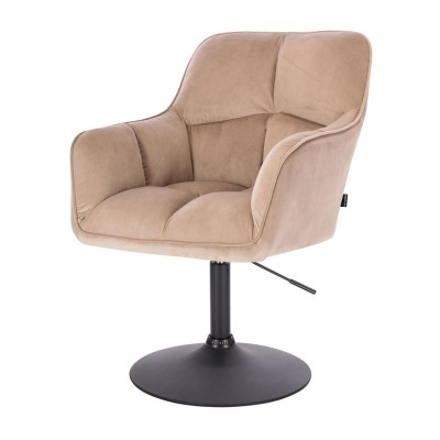 HOKER PEDRO MI N LATTE WELUR CZARNA PODSTAWA -Fotele Welurowe- 