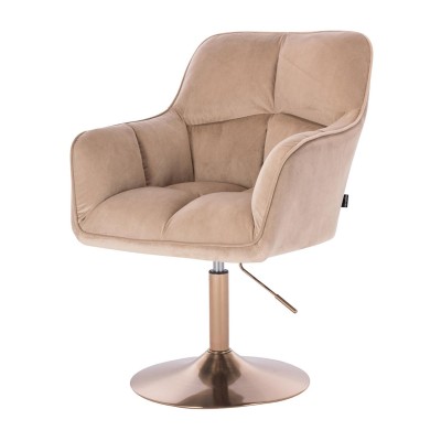 HOKER PEDRO MI N LATTE WELUR ZŁOTA PODSTAWA -Fotele Welurowe- 