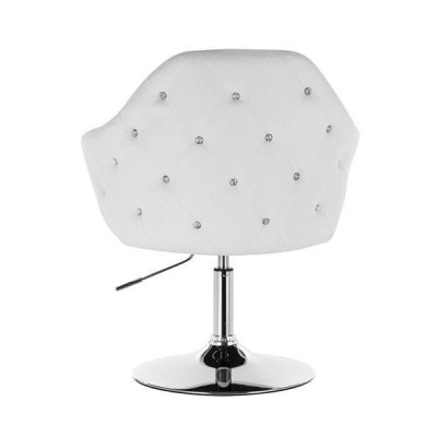 White eco-leather chair silver base