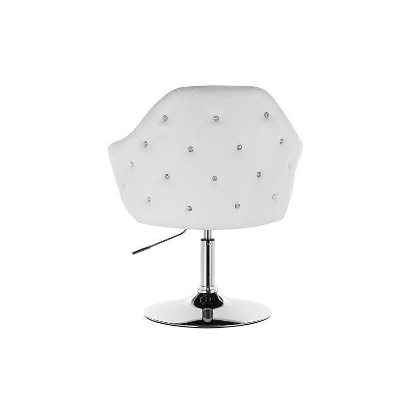 White eco-leather chair silver base