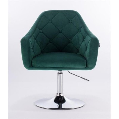 Bottle green velour cosmetic chair