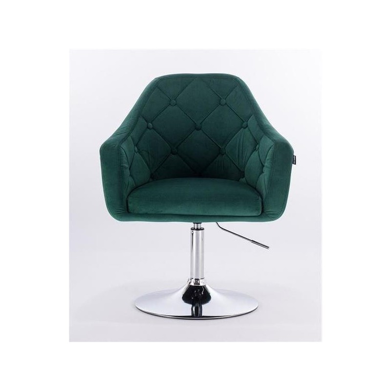 Bottle green velour cosmetic chair