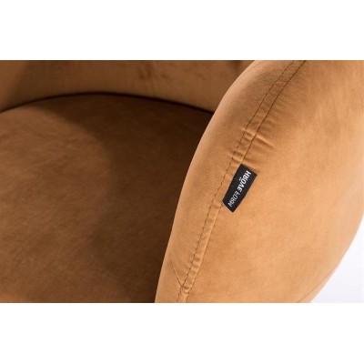 FOTEL BARDO CROSS MIODOWY WELUR CHROMOWANA PODSTAWA -Fotele Welurowe- 