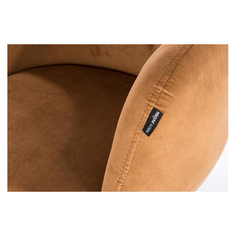 FOTEL BARDO CROSS MIODOWY WELUR CHROMOWANA PODSTAWA -Fotele Welurowe- 