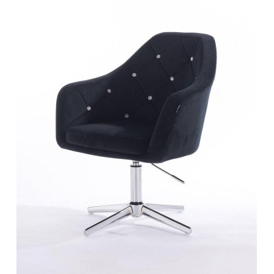 FOTEL BLINK  CROSS CZARNY WELUR -Fotele Welurowe- 