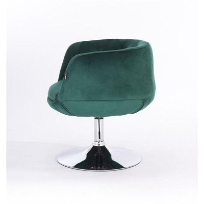 FOTEL BARDO N BUTELKOWA ZIELEŃ WELUR CHROMOWANA PODSTAWA -Fotele Welurowe- 