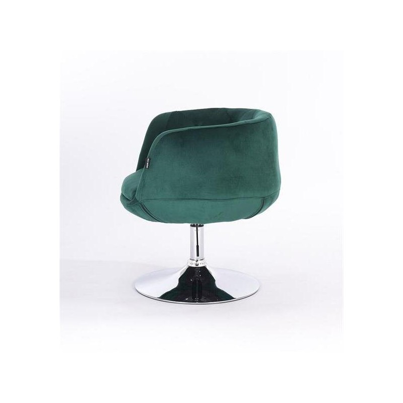 FOTEL BARDO N BUTELKOWA ZIELEŃ WELUR CHROMOWANA PODSTAWA -Fotele Welurowe- 