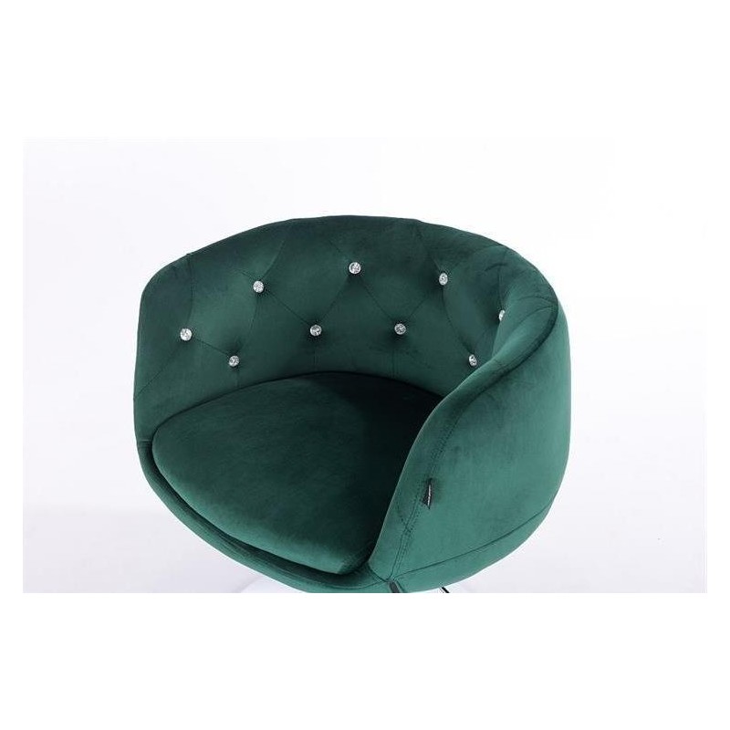 FOTEL BARDO N BUTELKOWA ZIELEŃ WELUR CHROMOWANA PODSTAWA -Fotele Welurowe- 