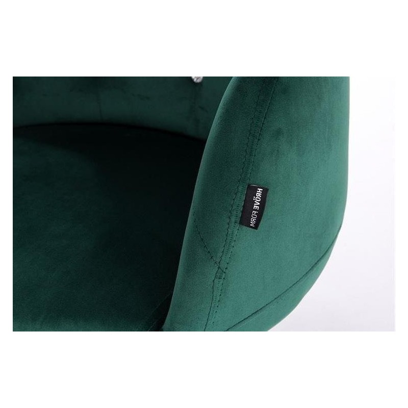 FOTEL BARDO N BUTELKOWA ZIELEŃ WELUR CHROMOWANA PODSTAWA -Fotele Welurowe- 