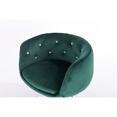 FOTEL BARDO CROSS BUTELKOWA ZIELEŃ WELUR CHROMOWANA PODSTAWA -Fotele Welurowe- 