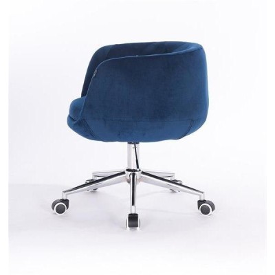 FOTEL BARDO K CIEMNE MORZE WELUR CHROMOWANA PODSTAWA -Fotele Welurowe- 