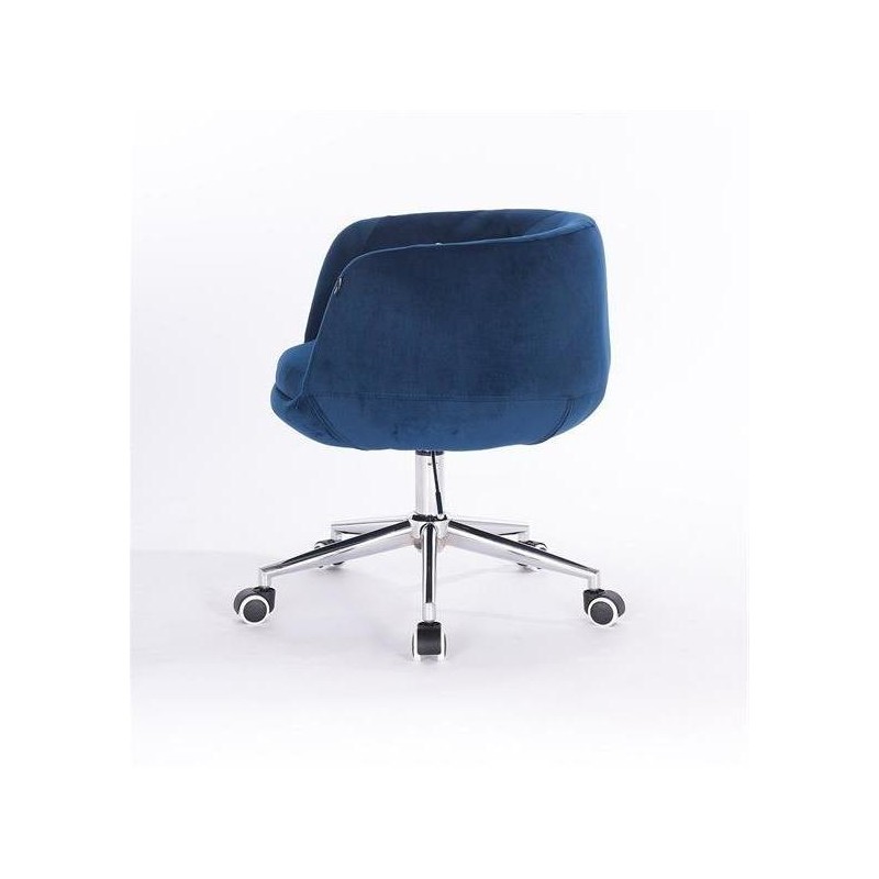 FOTEL BARDO K CIEMNE MORZE WELUR CHROMOWANA PODSTAWA -Fotele Welurowe- 