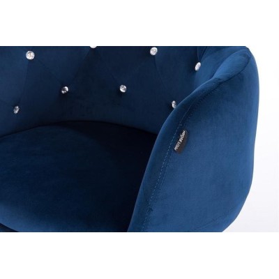 FOTEL BARDO K CIEMNE MORZE WELUR CHROMOWANA PODSTAWA -Fotele Welurowe- 