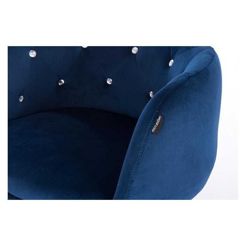 FOTEL BARDO K CIEMNE MORZE WELUR CHROMOWANA PODSTAWA -Fotele Welurowe- 