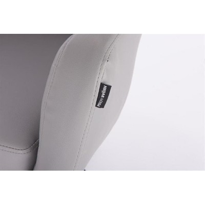 Gray eco-leather chair chrome cross