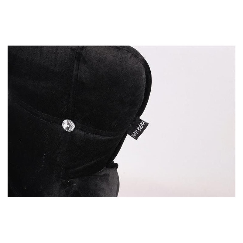 FOTEL LORA CRISTAL CN CZARNY WELUR ZŁOTA PODSTAWA -Fotele Welurowe- 