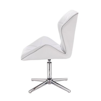 White eco-leather chair chrome base