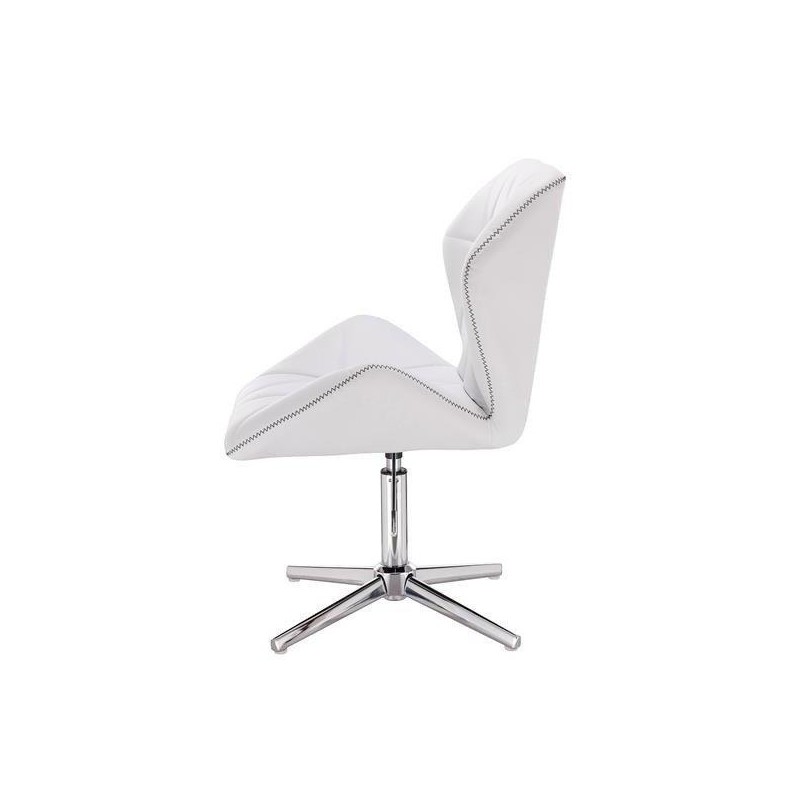 White eco-leather chair chrome base