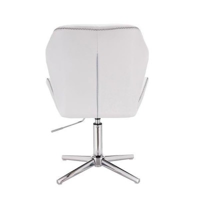 White eco-leather chair chrome base