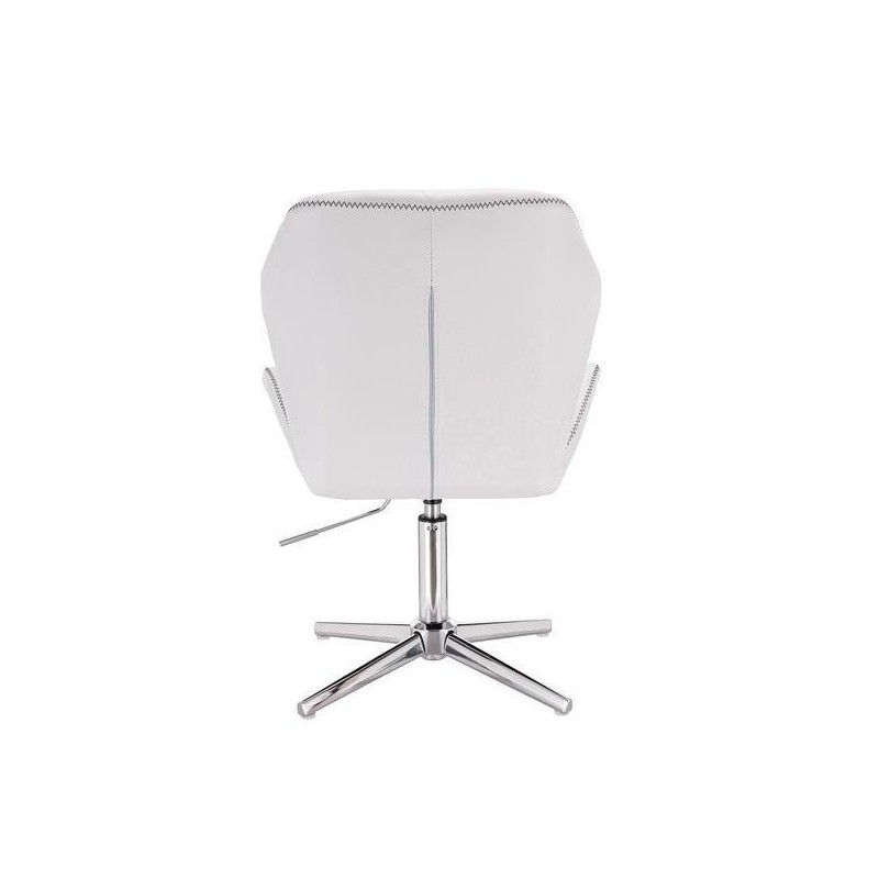 White eco-leather chair chrome base