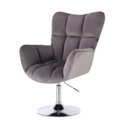 FOTEL PEDRO N GRAFITOWY WELUR -Fotele Welurowe- 