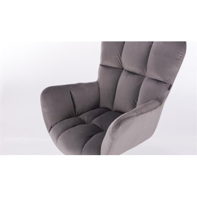 FOTEL PEDRO N GRAFITOWY WELUR -Fotele Welurowe- 