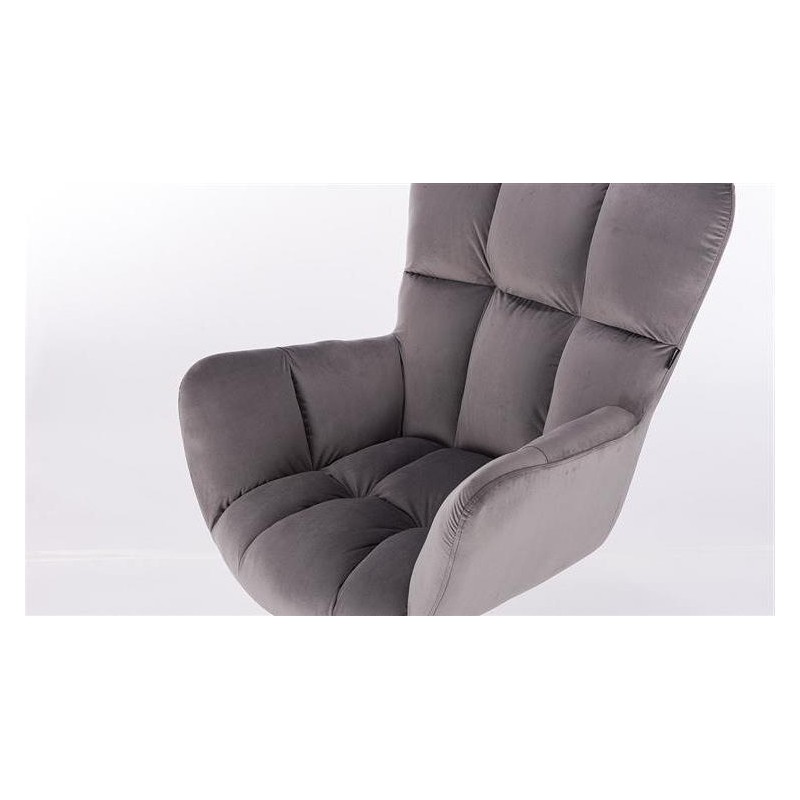 FOTEL PEDRO N GRAFITOWY WELUR -Fotele Welurowe- 