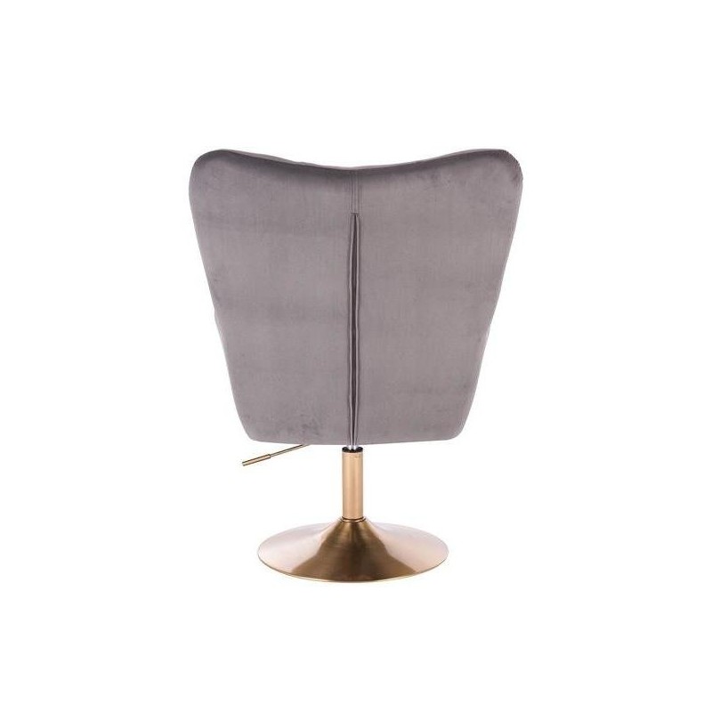 FOTEL PEDRO N GRAFITOWY WELUR ZŁOTA PODSTAWA -Fotele Welurowe- 