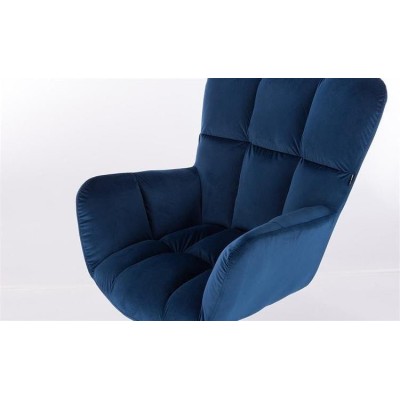 FOTEL PEDRO N CIEMNE MORZE WELUR -Fotele Welurowe- 