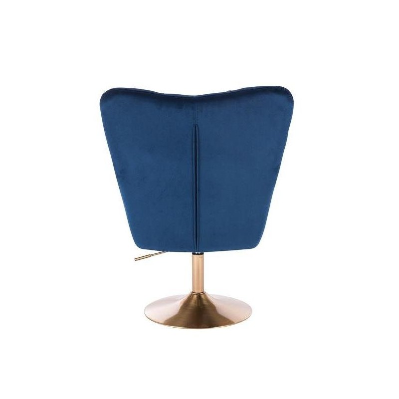 FOTEL PEDRO N CIEMNE MORZE WELUR ZŁOTA PODSTAWA -Fotele Welurowe- 